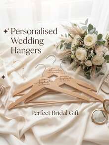 Personalized Bridesmaid Hanger, Wedding Coat Hanger (Customizable), Bridesmaid Hanger, Wedding Hanger, Bridal Hanger, Personalized Wedding Hanger, Bridal Hanger, Engraved Bridal Hanger, Decorative, Reusable, Multi-Functional, Fashionable, Exquisite - Multicolor - View 2