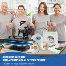 Heat Press, 5-In-1 Heat Press Machine 12x15, Precise Digital Temperature Control, Clamshell Sublimation Transfer Printer, Fast Heating, Vinyl Heat Press For Mugs, Cups, T-Shirt Plates, 900W - 查看 2