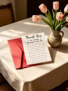 1pc Blessing In My Life Warm Thank You Card For Friend Family Gratitude Gift, Thicker And Larger Envelope And Card, Heartfelt Thank You Greeting Card, Versatile Card For Life Partner, Birthday, Graduation & All Daily Occasions - Multicolor - View 2