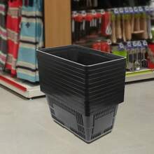 SanBouSi 12PCS Plastic Shopping Baskets Shopping Baskets With Handles Shopping Baskets - Black - View 5