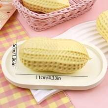 1pc Realistic Peanut Squeeze Toy, Soft Nut-Shaped Stress Relief Fidget Toy - 花生 - 查看 5
