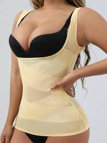Women's Lightweight Shapewear With Bust Support, Abdominal Control And Waist Cinching Features - Yellow - View 6