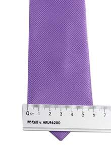 ZLQ&GOU 1PC Men's Solid Color Diagonal Stripe Business Formal Necktie, Neck Accessory Suitable For Party, Vacation, Work, Wedding, Slim Fit Narrow 6cm Tie,Halloween - Lilac Purple - View 4