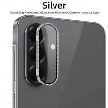 For Samsung Galaxy A57/A37 Case Luxury Diamond Metal Ring Tempered Glass Camera Lens Protector Cap Galaxy A56 A36 A26 A37 A57 5G - Multicolor - View 4