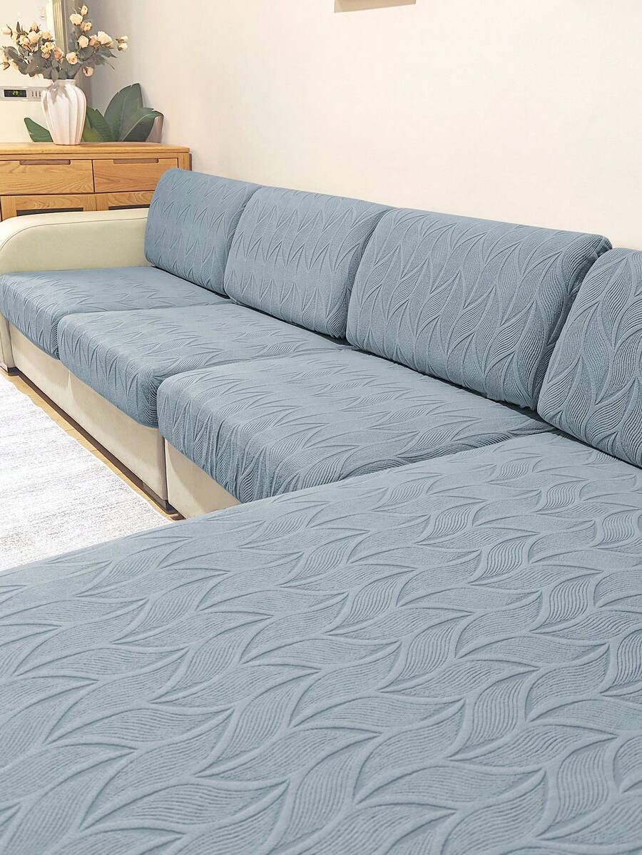 1 pieza Funda de cojín de sofá elástica de jacquard de unicolor, extraíble, lavable a máquina, adecuada para sofá pequeño, funda de cojín y respaldo de sofá de poliéster para sala de estar