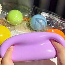 1 Stück großer Knautschball, TPR-Material Knautschball, weiches Spielzeug, Angstlinderung Stressabbau süßes Spielzeug, Geburtstagsgeschenk, Klassenzimmerpreis, Weihnachtsstrumpf-Füller, lustiges Stressabbau-Spielzeug für Büro, Zuhause, Schule, langsame Rückfederung Dekoration, cooles Schreibtisch-Dekor Stressabbau-Geschenk (zufällige Farbe) - Verschiedenfarbig - Übersicht 5
