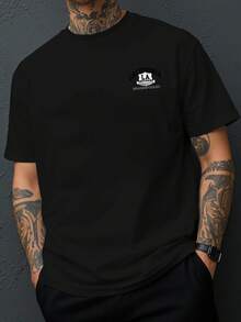 Camiseta de cuello redondo para hombre, nueva, con estampado de doble cara de California, Los Ángeles, estilo casual, deportivo, moderno y holgado, para estudiantes y adolescentes, de manga - Blanco - Ver 11