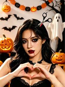 1pc/6pcs Halloween Horror Headband Set With Realistic Axe, Knife, Saw, Scissors And Blade Headbands, Blood Splatter Effect, Suitable For Halloween Costume, Party Pranks, Haunted House And Gothic Style - Halloween Headband - View 4