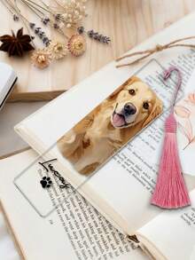 Customized Pet Portrait Bookmark, Personalized Cat And Dog Photo Bookmark, Personalized Dog Memorial Gift, Pet Lover Gift, Unique Gift For Book Lovers And Readers - Multicolor - View 3