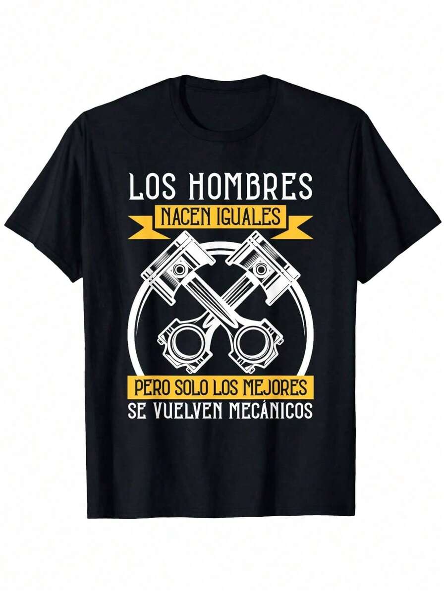 Original Father's Day T-Shirt, Car Mechanic, Men's Black T-Shirts, Funny Men's T-Shirts, Graphic T-Shirt With Phrases, Crew Neck, Casual T-Shirt, Polyester, Ideal Size S - 白色 - 查看 1