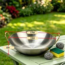 Stainless Steel Wok With Double Handles, Thickened Heavy Duty Frying Pan For Home Kitchen Farmhouse Restaurant Courtyard Outdoor Cooking – Large Capacity Nonstick Stir Fry Wok - Dual-handle Version - View 10