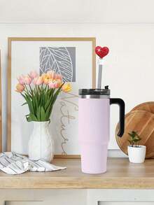 Premium Silicone Straw Cover With Sparkling Rhinestone Heart Decoration, Reusable Beverage Cup Lid, Compatible With 30oz And 40oz Tumblers, Glam Decor Accessory For Women, Suitable For Multiple Holidays And Birthday Gifts - Multicolor - View 10