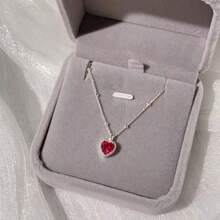INS Style Multi-Color Heart Necklace - Mini Sweet Heart Clavicle Chain - Minimalist Multi-Color Heart Necklace - Luxury Clavicle Chain - Versatile Daily Commute Date Matching, Gift For Girlfriend, Jewelry - Multicolor - View 1