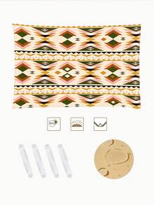 1 pieza Toldo de protección solar impermeable grueso para exteriores con patrón bohemio de flor mandala degradada verde, para jardín, patio, pérgola, playa y tienda de sombra, con cuerda gratis (marco de soporte no incluido) - Multicolor - Ver 7
