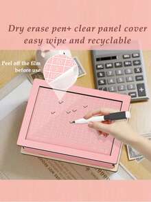 1pc Dollar Euro Pound Symbol Piggy Bank DIY Pink Wood Grain Wooden Money Box, With Erasable Protective Film, Reusable And Writable, Suitable For Coins And Banknotes, Savings Plan, Back To School Gift For Boys And Girls, Halloween Decoration, School Supplies - Multicolor - View 10