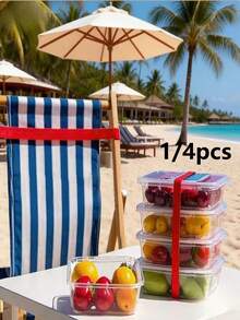 1/4pcs Durable Anti-Break Beach Towel Clips, Non-Electric, Random Sky Blue, Light Pink, Light Green, Dark Green, Grey, Orange, Black, White, Purple, Red, Yellow, Blue, 4 Colors, With Elastic Band - Windproof And Anti-Break, Excellent Elasticity, Suitable For Pool Parties, Cabinet Storage, Beach Use, Cruise Parties And Outdoor Activities, Material Handling Accessory, Essential For Beach And Office - A - View 2
