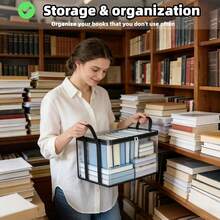 1pc Heavy Duty Transparent Book Storage Box, Classroom & Home Old Book Organizer, Student Desk Dust-Proof Foldable Book Bag, 180° Flip Lid Design, Convenient & Space-Saving - Transparent Book Storage Box - View 4
