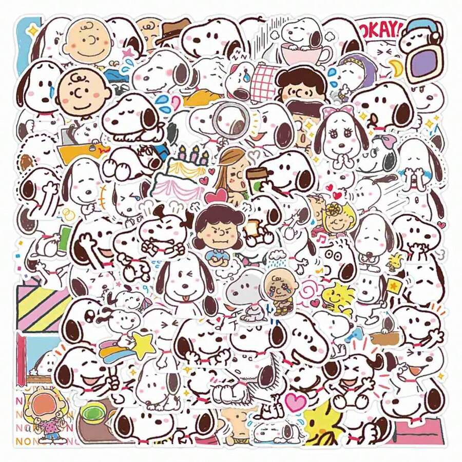 1 Set/60pcs 2026 New Snoopy Fun Stickers, Can DIY Paste On Phone Case, Luggage, Guitar, Skateboard, Notebook, Etc., Small Gift/Surprise For Friends And Family (Random Style) - Multicolor - View 1