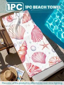1pc Beach Towel, Beach Essential, Vacation & Bathroom Decor, Super Absorbent, Suitable For Beach, Travel, Swimming And Daily Use, Soft Microfiber, Lightweight & Portable, Windproof, Sun Protection, Sandproof, Summer Travel - Multicolor - View 3