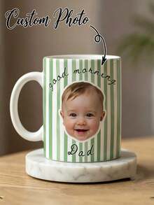 Customized Personalized Baby Face Mug, New Dad Custom Photo Mug, First Father's Day Gift From Baby, New Dad Golf Enthusiast Gift, Best Father Keepsake - Multicolor - View 2