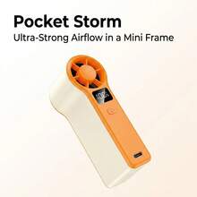 Gaiatop Portable Handheld Mini Fan, 5-Speed 16900 RPM High-Speed Personal Fan With LED Display, USB Rechargeable, With Lanyard, Suitable For Makeup, Travel, Outdoor Use, Gift For Women And Girls, Pink - Orange - View 1