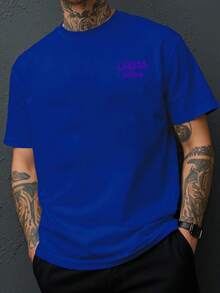 LABZAA, nueva camiseta de cuello redondo para hombre con estampado de doble cara en la parte delantera y trasera, estilo casual, deportivo, moderno y holgado para estudiantes y adolescentes, - Blanco - Ver 10