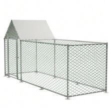 Run With Safety Lock And Waterproof PE Cloth, Metal Small Animal Enclosure For Chickens, Rabbits And Other Small Animals - 1*1+2m - View 8