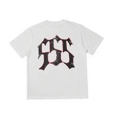Camiseta de manga corta unisex de alta calidad con estampado de letras y telaraña de la marca de moda SP5DER555. Camisetas de lujo, tops, camisetas de moda. - Blanco - Ver 2