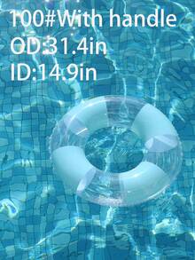 2Pcs Blue Glitter Mesh Hammock Inflatable Pool Float Thick Anti-Leak PVC Round Swim Ring With Handles Adult Cute Photo Prop Float For Summer Beach Lake Pool Vacation Party - Multicolor - View 12