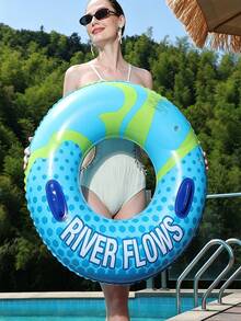 1 Set de flotador inflable para piscina, funda impermeable para teléfono y bomba de aire, aro inflable de PVC de 60-100cm, flotadores de brazo inflables unisex, incluye estilo de dona verde, rosa, chocolate, estilo de sandía, adecuado para adultos, adolescentes, fiesta en la playa, piscina, playa, vacaciones de verano, flotador de ocio para piscina - Múltiples estilos - Ver 7