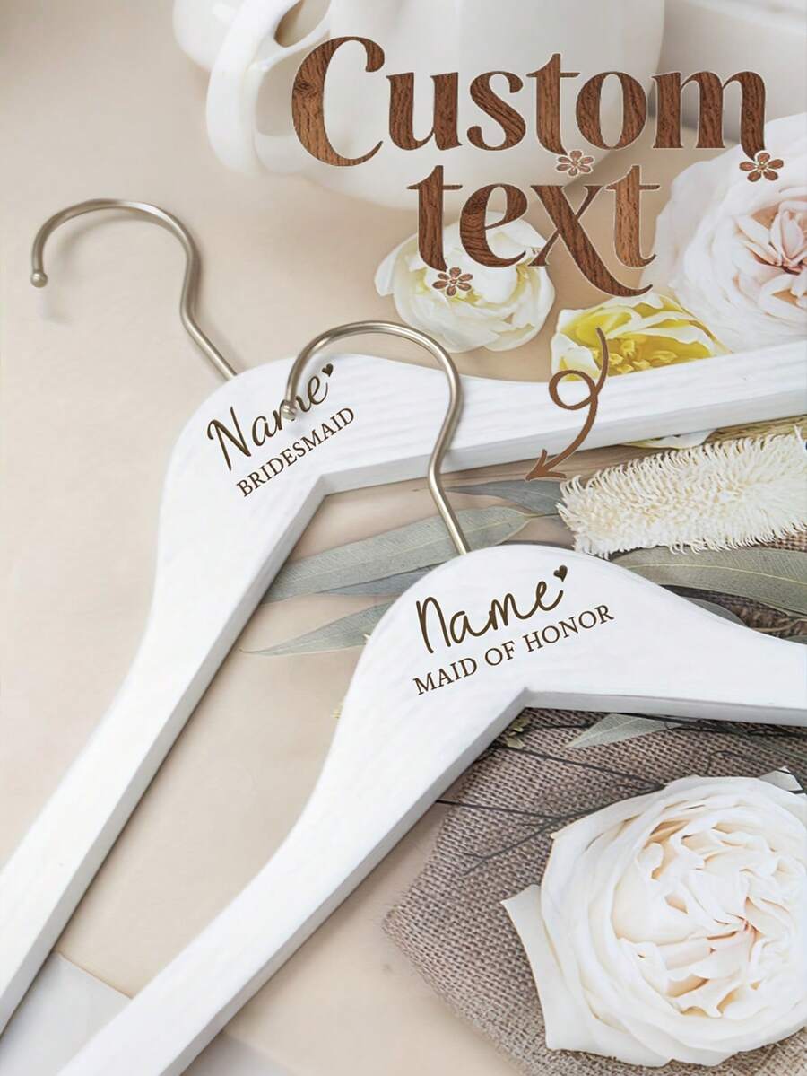 Personalized Bridesmaid Hanger, Wedding Coat Hanger (Customizable), Bridesmaid Hanger, Wedding Hanger, Bride Hanger, Personalized Wedding Hanger, Bride Hanger, Bride Engraved Hanger, Decorative, Reusable, Multi-Functional, Fashionable, Exquisite - Multicolor - View 1