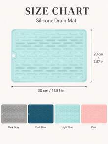 1pc Silicone Drain Mat, 30*20cm Flexible Non-Slip Kitchen Countertop Drying Mat, Multi-Functional Sink Mat Drip Rack, Suitable For Cups, Bowls, Plates, Utensils, Coffee Station Kitchen Accessories And Summer Home Essentials. - View 6