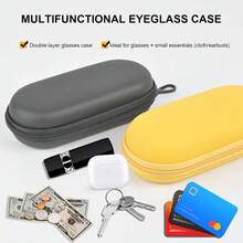 1pc Solid Color Portable Glasses Storage Bag, Sturdy Shape With Smooth Opening And Closing, Compact And Easy To Store, Can Hold Fashion Glasses And Eyeglasses, Convenient For Commuting And Travel, Simple And Versatile, Suitable As A Gift - Multicolor - View 7