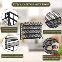Boîtes à épices, étagère à épices, 28 pots, autocollants, marqueur, entonnoir - Noir - Voir 6