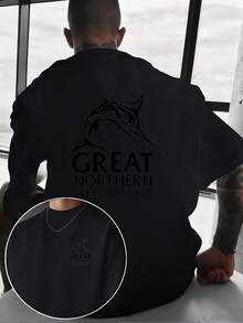 Una camiseta casual para hombre con un diseño creativo, estampado de Marlin GREAT NORTHERN, estilo retro americano, única y llamativa, estampado a doble cara en la parte delantera y tras - Blanco - Ver 8