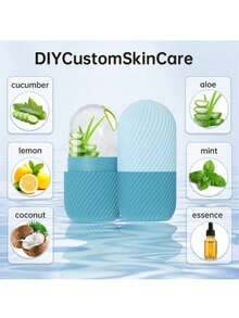 1 pièce Moule à glace de beauté en silicone, rouleau de massage à grille de glace pour le visage, outil de beauté portable - A - Voir 4