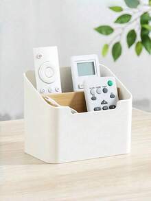 A Bamboo And Wood Material Multi-Functional Desktop Storage Box, An Innovative Desktop Organizing Storage Box, Suitable For Cosmetics, Stationery, Remote Controls, Etc. It Can Be Used Both As A Desktop Storage Organizer And As A Remote Control Stand. - Multicolor - View 2