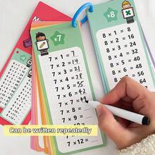 15 Cards Dry Erase Math Multiplication Cards, Double Sided 0-12 Multiplication Table Math Operation Cards, Student Education Supplies, Math Learning Tools For Kids, Home School Teaching Aids, Teacher Supplies - Multicolor - View 9