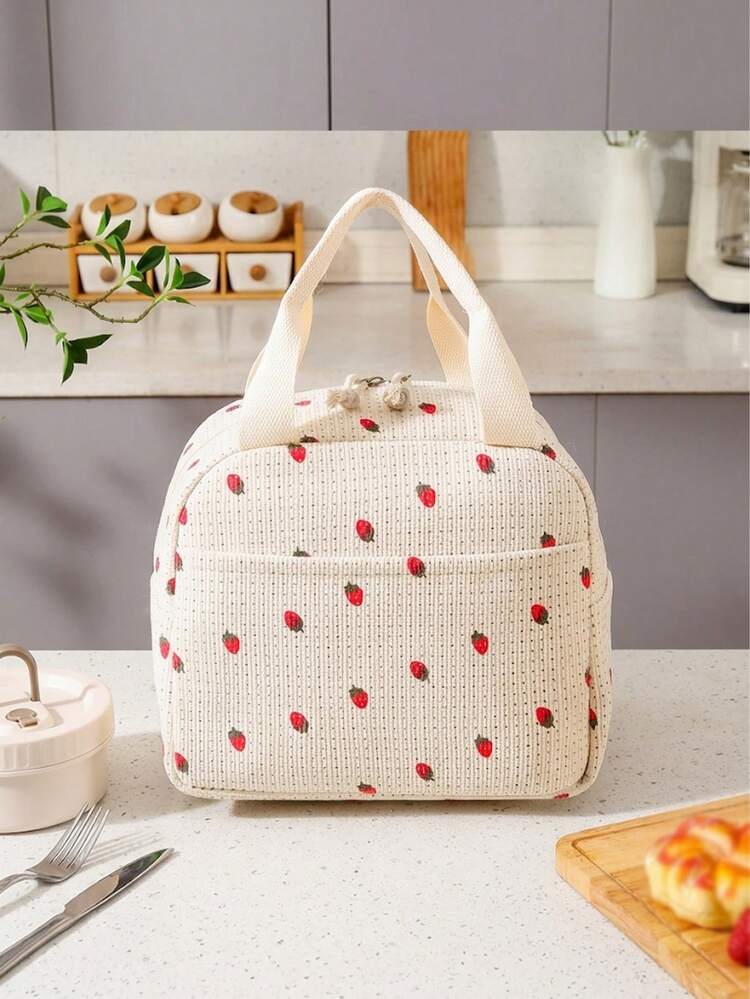 2pcs/1pclarge-Capacity Lunch Bags, Portable Double Handles With Zippers, Multi-Functional Insulated Lunch Bags, Suitable For Students And Home Use. - Multicolor - View 7