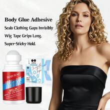 Goiple Body Adhesive & Wig Installation Kit – Roll-On Body Glue, Sweat-Resistant & Waterproof Hold, Invisible Double-Sided Tape For Wigs, Clothes & Body – Easy Water Wash-Off,Lace Wig ,Body Jewelry & Fashion Fixes,Women's Daily Styling & Secure Hold Needs - 37pcs-B - 查看 10