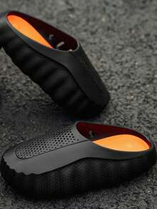 2026 Verano Nuevas Pantuflas Mules para Hombres Suela Gruesa Sandalias de Playa Sandalias para Mujeres Ligeras Antideslizantes Sandalias Casuales para Exteriores - Negro - Ver 1