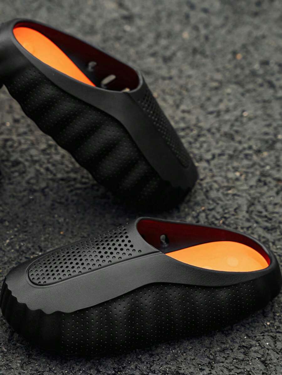 2026 Verano Nuevas Pantuflas Mules para Hombres Suela Gruesa Sandalias de Playa Sandalias para Mujeres Ligeras Antideslizantes Sandalias Casuales para Exteriores - Negro - Ver 1