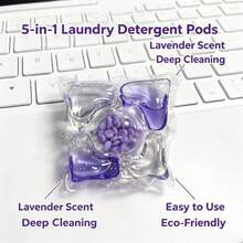 5D Function Lavender Laundry Pods 30pcs/Bag 60pcs/Tub Effective Stain Removal Daily Clothing Washing Liquid - Liquid - View 5