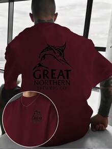 Una camiseta casual para hombre con un diseño creativo, estampado de Marlin GREAT NORTHERN, estilo retro americano, única y llamativa, estampado a doble cara en la parte delantera y tras - Blanco - Ver 6