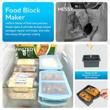 ZIP STANDING Silicone Freezer Trays With Lids, Set Of 4 - With 1cup And 2 Cup Silicone Freezer Molds Freezing Soups, Sauces And Individual Microwave - 4 Pack Grey and Red - View 6
