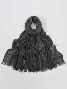 1pc Women's Solid Color Modal Fabric Pleated Tassel Scarf, Casual Daily Headscarf, Sun Protection & Warmth Shawl Scarf Suitable For Dresses - Multicolor - View 16