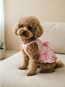 Teddy Bichon Exclusive Pink Bow Princess Dress, Breathable Lightweight Style For Spring And Summer, Cute Must-Have For Outings! - Pink - View 5