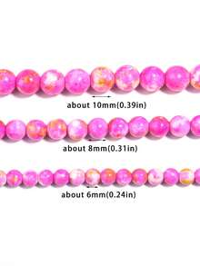 6/8/10mm Natural Stone Beads Rain Colored Stone Round Loose Spacer Beads For Jewelry Making Needlework Diy Bracelet Necklace - Multicolor - View 3