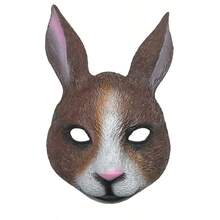 1 Peça Máscara de Coelho de Halloween, Máscara de Coelho de PU para Festa de Carnaval, Acessório de Fantasia - Multicolorido - Visão 7