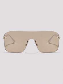 Visivana Oversized Shield-Shaped Frameless Fashion Glasses, Unisex Y2K Street Style For Outdoor, Travel, Beach, Casual Wear, Summer Elegent Modern - View 1